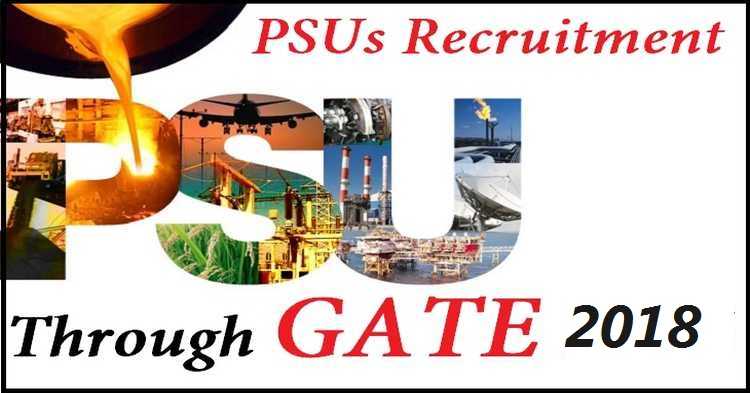 PSU Recruitment ONGC, BSNL, BHEL, BPCL, Through GATE 2018 Score