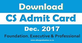 ICSI Released CS Admit Card for December 2017 Foundation, Executive and Professional Exams
