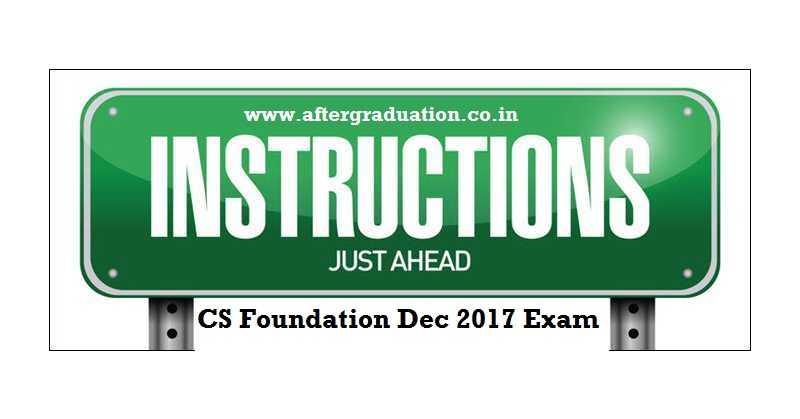 Student Instructions For CS Foundation Programme Dec 2017 Examination