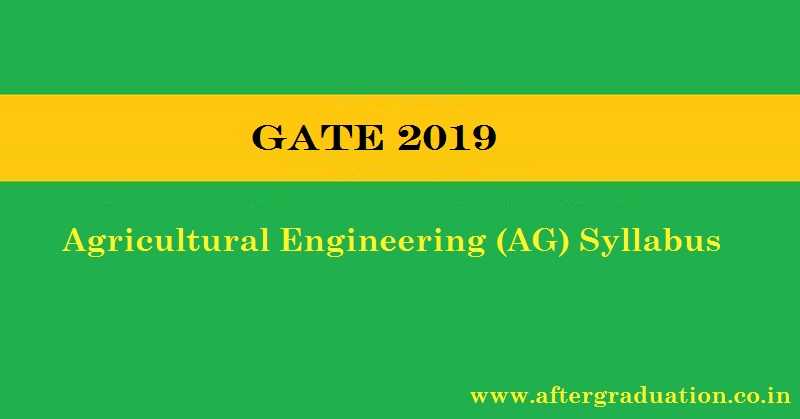 GATE 2019 Agricultural Engineering Syllabus and AG Exam Pattern