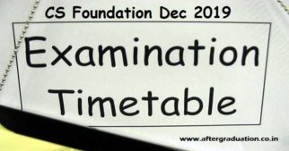 ICSI released CS Foundation December-2019 timetable and schedule. The next Computer Based CS Examination will be on Dec 28 and Dec 29, 2019