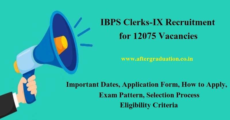 IBPS Clerk 2019 Registration Begins for 12075 Vacancies, Apply Here Before Oct 9.IBPS CRP Clerks-IX recruitment Registration, IBPS Clerk 2019 Exam Schedule, Selection Procedure for IBPS Clerical position, IBPS Exam Pattern for clerk position, Cut-off for Selection, eligibility criteria for IBPS Clerk recruitment