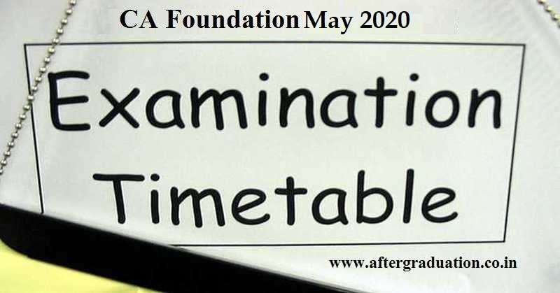 ICAI announced CA Foundation May 2020 Exams date sheet, ICAI CA Foundation May 2020 Application Form, Exam Schedule, Application Fees, Test Centres, CA Foundation May 2020 Exams will begin from Monday 11th May 2020