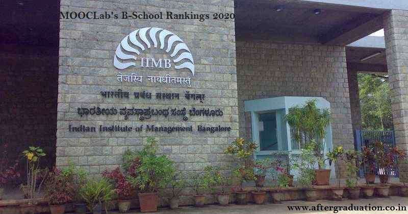 MOOCLab's B-School Rankings 2020, IIMB bags 3rd spot & ISB 14th in MOOCLab's Business School Rankings 2020 for its provision, design & delivery of Massive Open Online Courses (MOOCs)